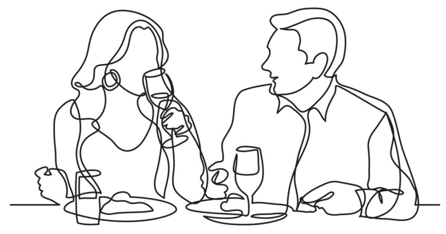 couple dining in restaurant