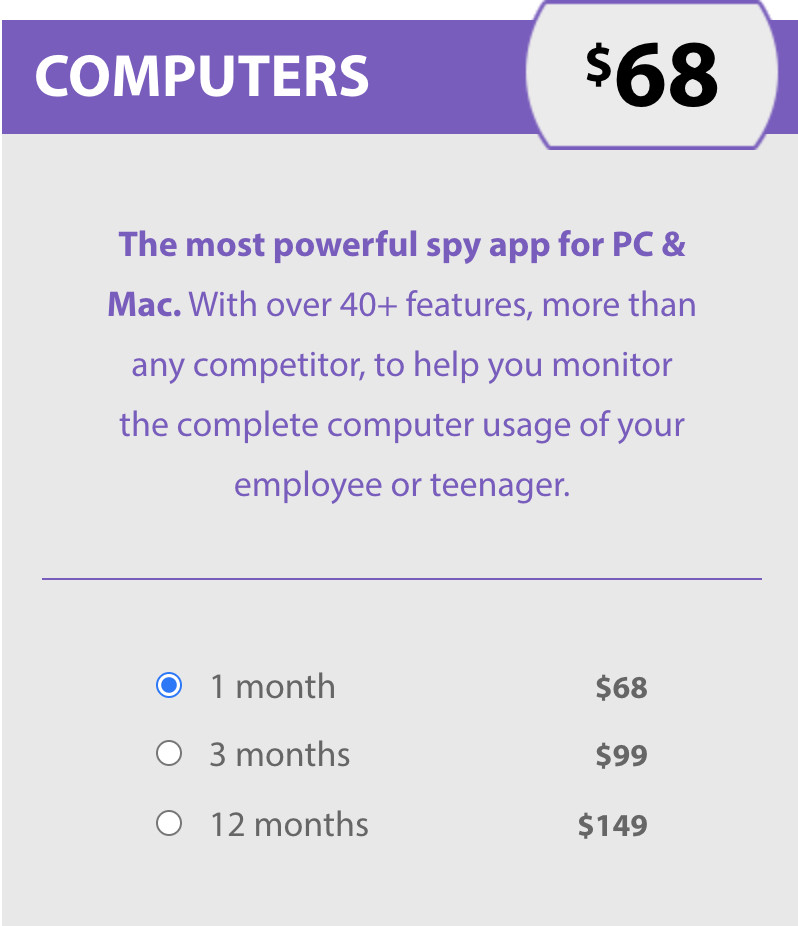 Flexispy pricing for computers